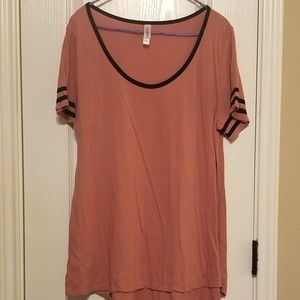 Lularoe pink and black perfect t, XL, NWOT